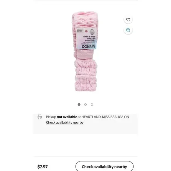 Conair 3 pc Face Washing Headwrap & Cuffs Set - Pink - Picture 1 of 2